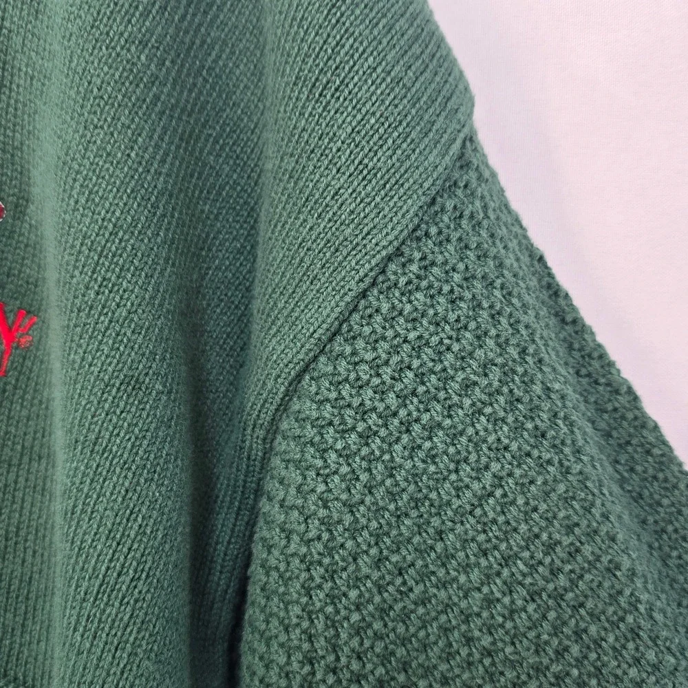 VTG Andrew Rohan Steamboatin American Queen Knit Sweater Men XL Textured‎ Green
